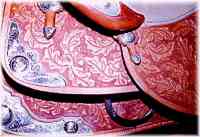 Detail shot of silver mounted saddle
